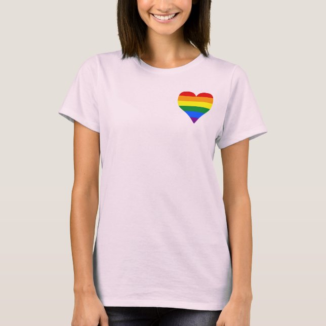 T-shirt Veste de coeur de fierté LGBT (Devant)
