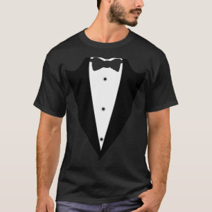 T-shirt Veste de costume de Tuxedo Noir amusant avec rever