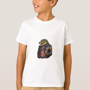 T-shirt Veste en cuir de motard alligator patriotique féro