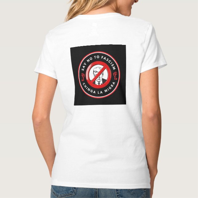 T-shirt Veste en denim anti-fasciste (Dos)