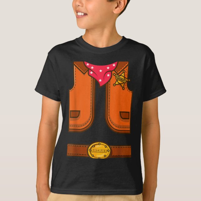 T-shirt Veste simple de cow-boy de sheriff occidental drôl (Devant)