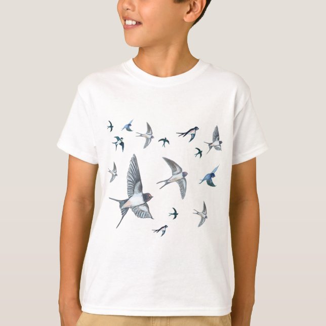 T-shirt Vestige d'oiseaux avageurs volants (Devant)