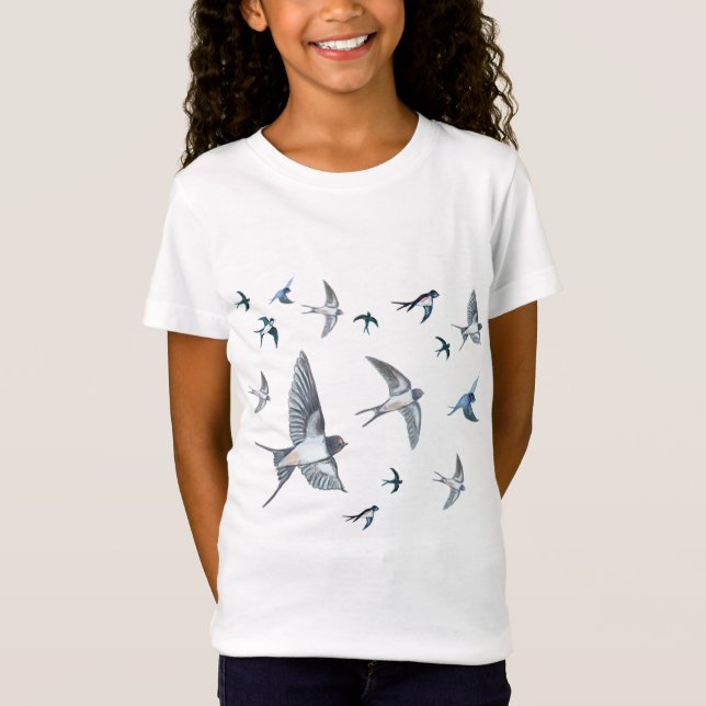 T-Shirt Vestige d'oiseaux avageurs volants (Devant)