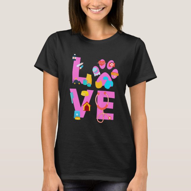 T-shirt Vet Tech Love  Veterinary Technician 3 (Devant)