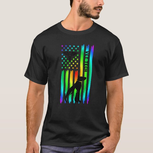 T-shirt Vet Tech US Flag Vet Technician Veterinary Technic (Devant)