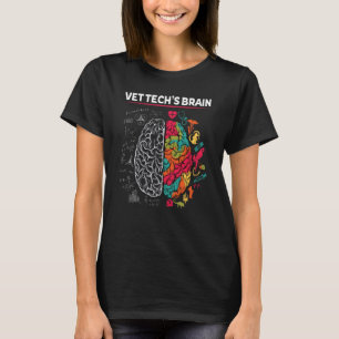 T-shirt Vet Tech's Cerveau Vétérinaire Animaux de compagni