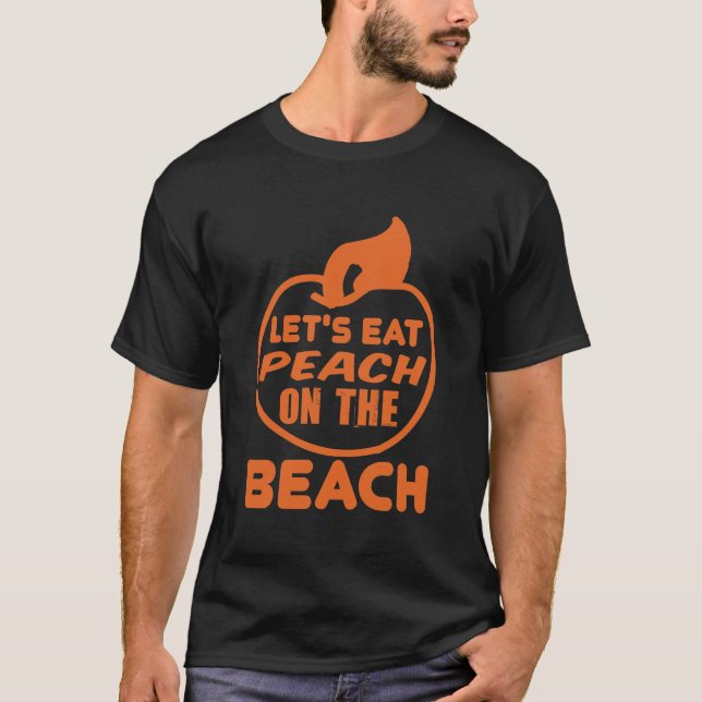T-shirt vetarian peach saying (Devant)