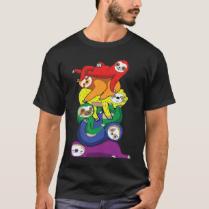 T-shirt Vêtements Arc-en-ciel de Paresseux LGBT Vêtements