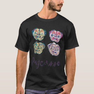 T-shirt Vêtements Art Pug Chien Pugasso Dessiné à la Main 