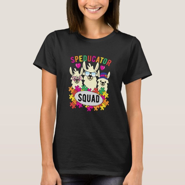 T-shirt Vêtements Autism Squad Speducator (Devant)