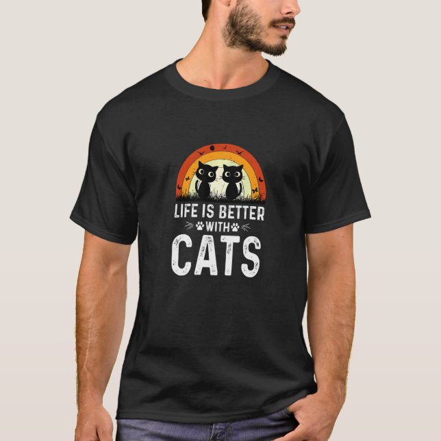 T-shirt Vêtements avec chats (Devant)
