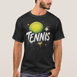 T-shirt vêtements balle de tennis Raquette de tennis color