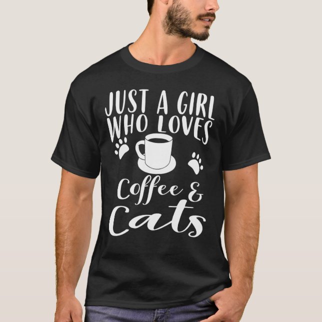 T-shirt Vêtements Café Et Chats - Conception De Café (Devant)