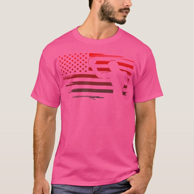 T-shirt Vêtements de boîte à drapeau américain - Boxer Box (Devant)