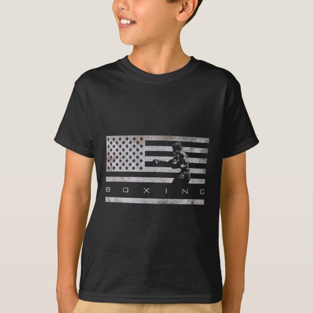 T-shirt Vêtements de boxe Drapeau Américain - Boxe 1  (Devant)