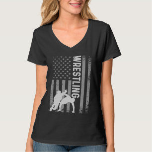 T-shirt Vêtements de catch rétro américains Drapeau améric