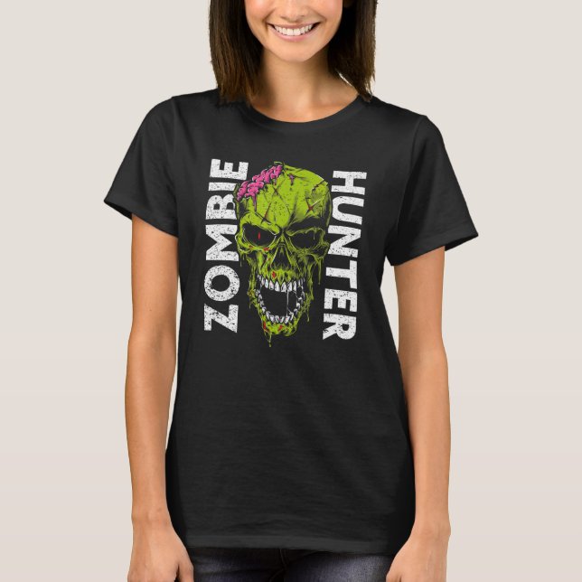 T-shirt Vêtements de chasseur de zombies Halloween 1 (Devant)