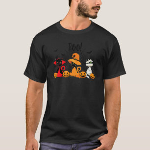 T-shirt Vêtements de chat de sorcière de momie d'Halloween