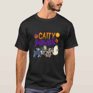 T-shirt Vêtements de chat Halloween félin Chat fantôme d'