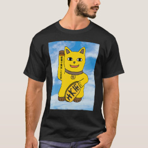 T-shirt Vêtements de chat Maneki Neko en or