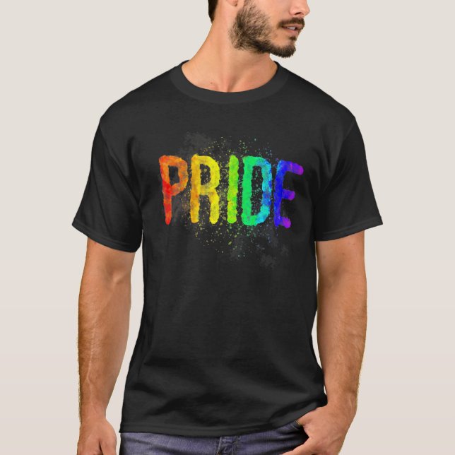 T-shirt Vêtements de conception de la fierté arc-en-ciel à (Devant)