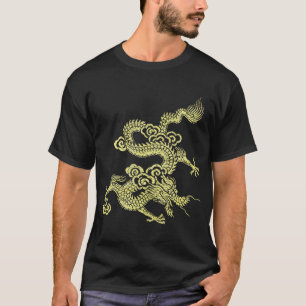 T-shirt Vêtements de dragon chinois en or