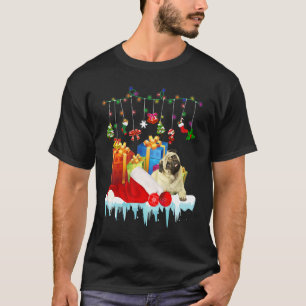 T-shirt Vêtements de famille pour chien Carlin mignon Noël
