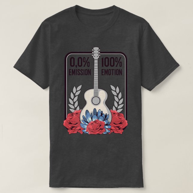 T-shirt Vêtements de guitare acoustique RoseMusique amusan (Design devant)