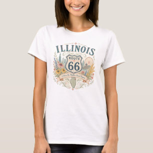 T-shirt Vêtements de la Route Mère Vintage Rétro Illinois