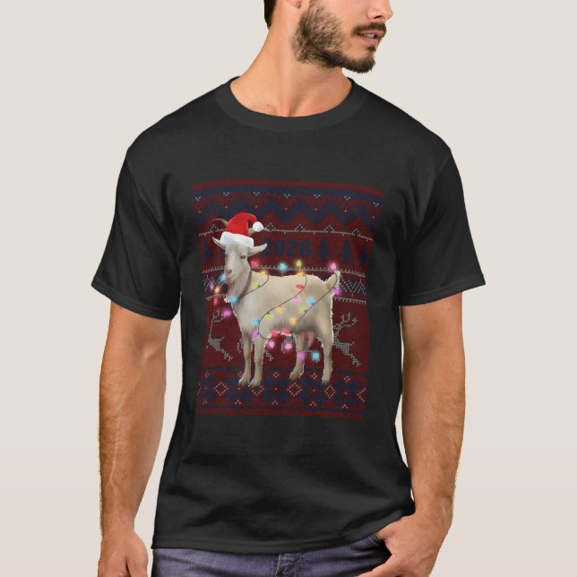 T-shirt Vêtements de Noël de chèvre laide doux chèvre louv (Devant)