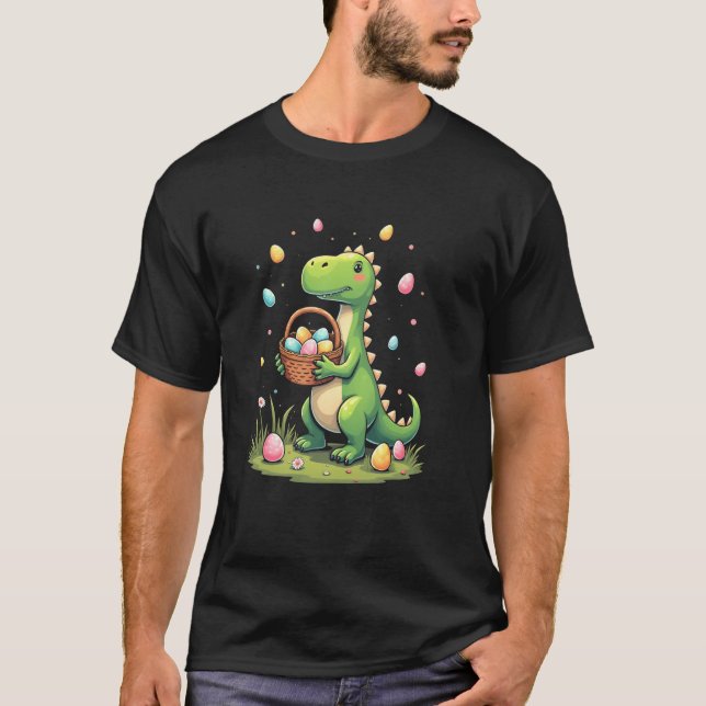 T-shirt Vêtements de Pâques Cute Dino 2025 (Devant)