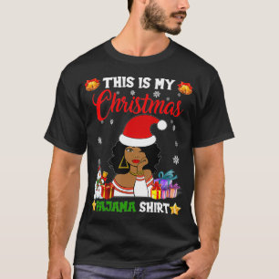 T-shirt Vêtements de Père Noël afro-américain Noël Mel