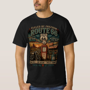 T-shirt Vêtements de route pour motards vintage Route 66 C