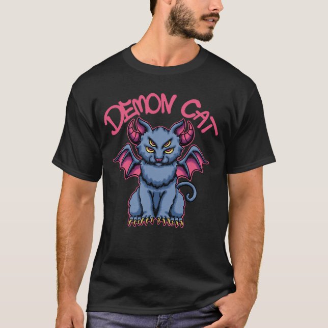 T-shirt Vêtements de rue Demon Cat  (Devant)
