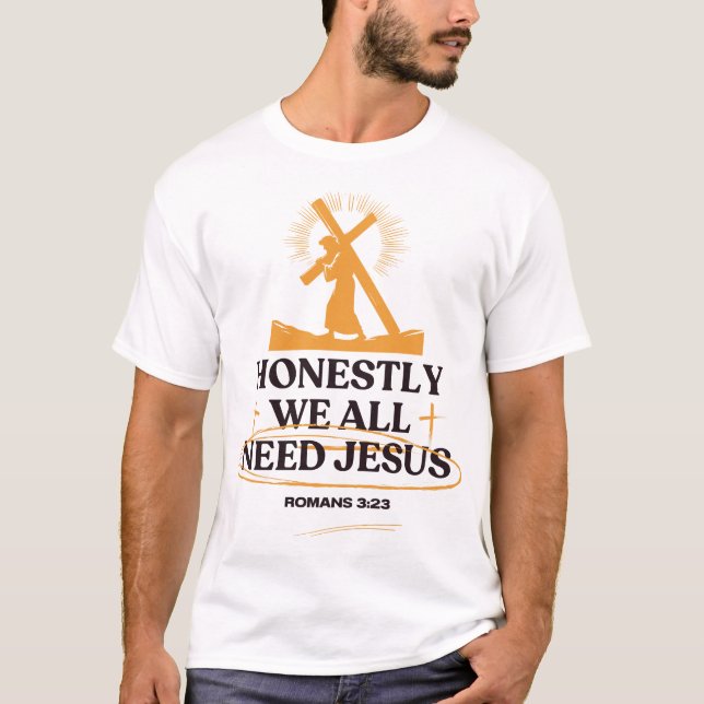 T-shirt Vêtements de rue gras Jésus - Nous avons tous beso (Devant)