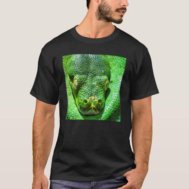 T-shirt Vêtements de serpent Python Arbre Vert (Devant)