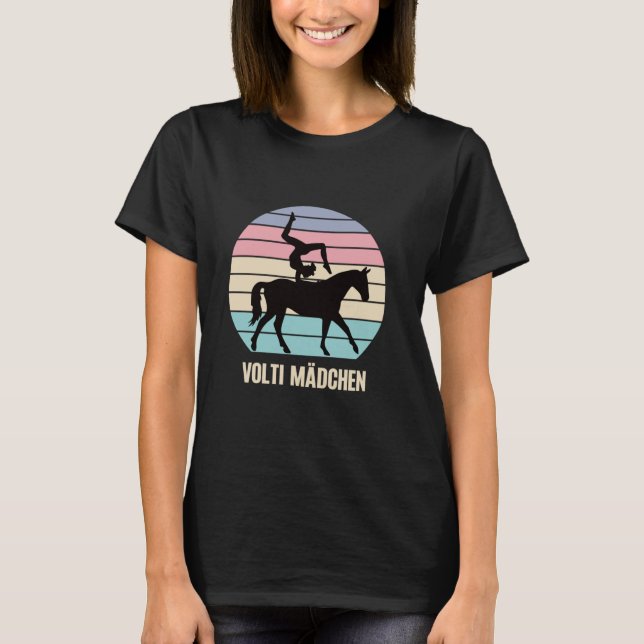 T-shirt Vêtements de voltige Volti Filles Cheval de voltig (Devant)