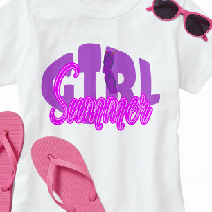 T-shirt Vêtements d'été de plage avec lettrage violet gras