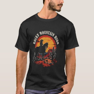 T-shirt Vêtements drôles de montagnes Rocheuses Cheval à c