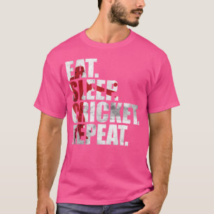 T-shirt Vêtements du joueur de cricket Mangez le sommeil C