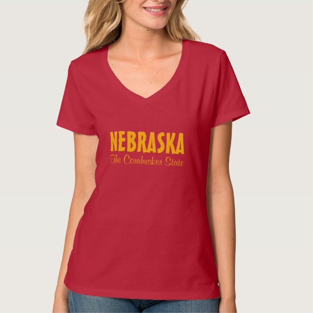 T-shirt Vêtements en texte personnalisé NEBRASKA (Devant)