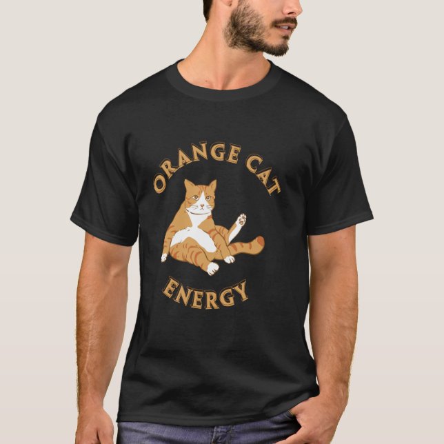T-shirt Vêtements Énergétiques Chat Orange (Devant)