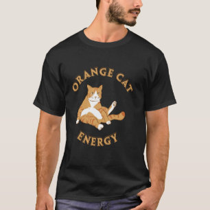 T-shirt Vêtements Énergétiques Chat Orange