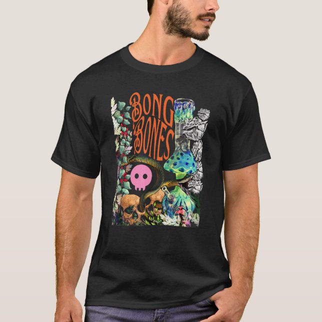 T-shirt Vêtements flamboyants Bong Skuls Snake Floral Illu (Devant)