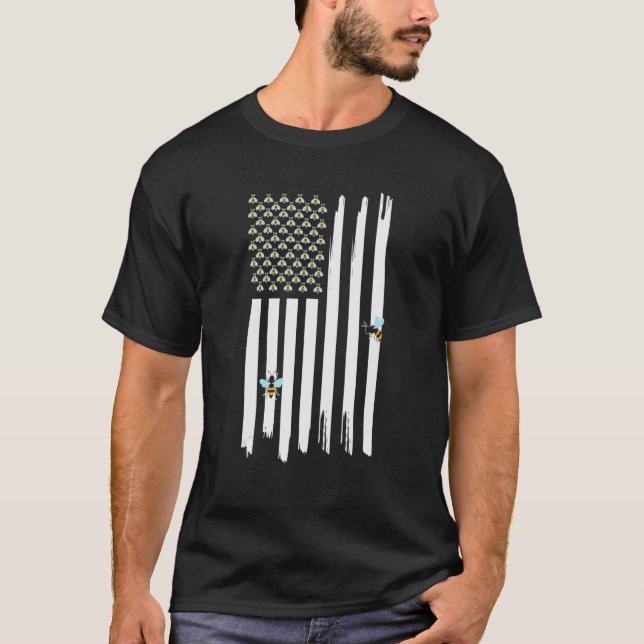 T-shirt Vêtements graphiques du drapeau d'abeille (Devant)