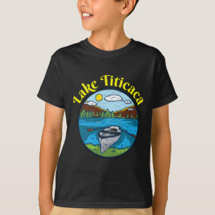 T-shirt Vêtements Lac Titicaca Pérou Rétro Bateau