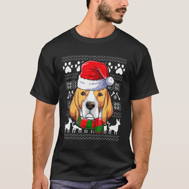 T-shirt Vêtements Noël Enfant de Noël Beagle moche (Devant)