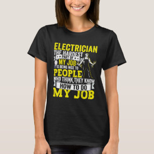T-shirt Vêtements Papa Électricien Ligne Électricien pour