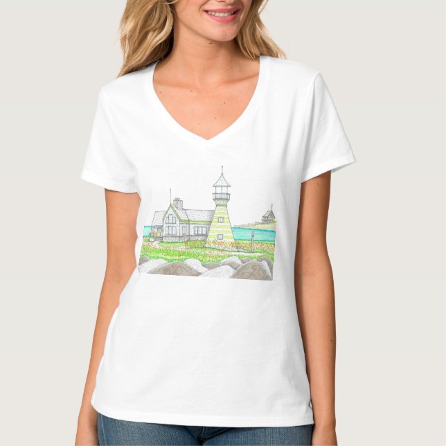 T-shirt Vêtements; Phare 6; VNeck Beach Life (Devant)