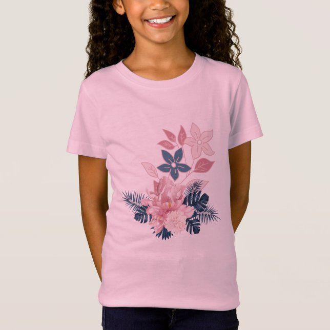 T-Shirt Vêtements pour femmes à fleurs d'été (Devant)